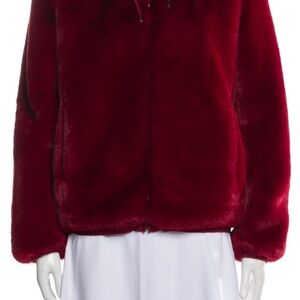 Maje Deep Red Teddy Jacket